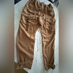 Free People We The Free Light Tan Clay Cargo Utility Pants High Rise Size Small